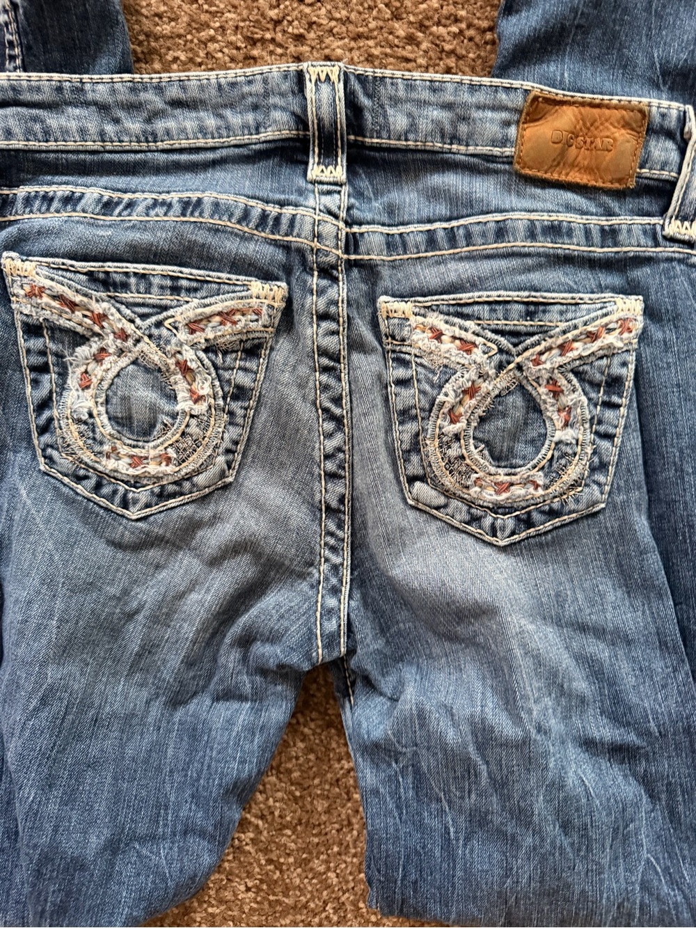 Big Star Bootcut Jeans in Light Blue with Embroidered Back Pockets